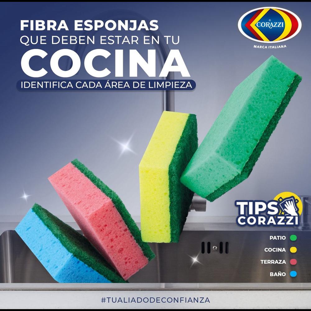 Foto 5 pulgar | Fibra Esponja Económica Corazzi Irregular 12 Piezas