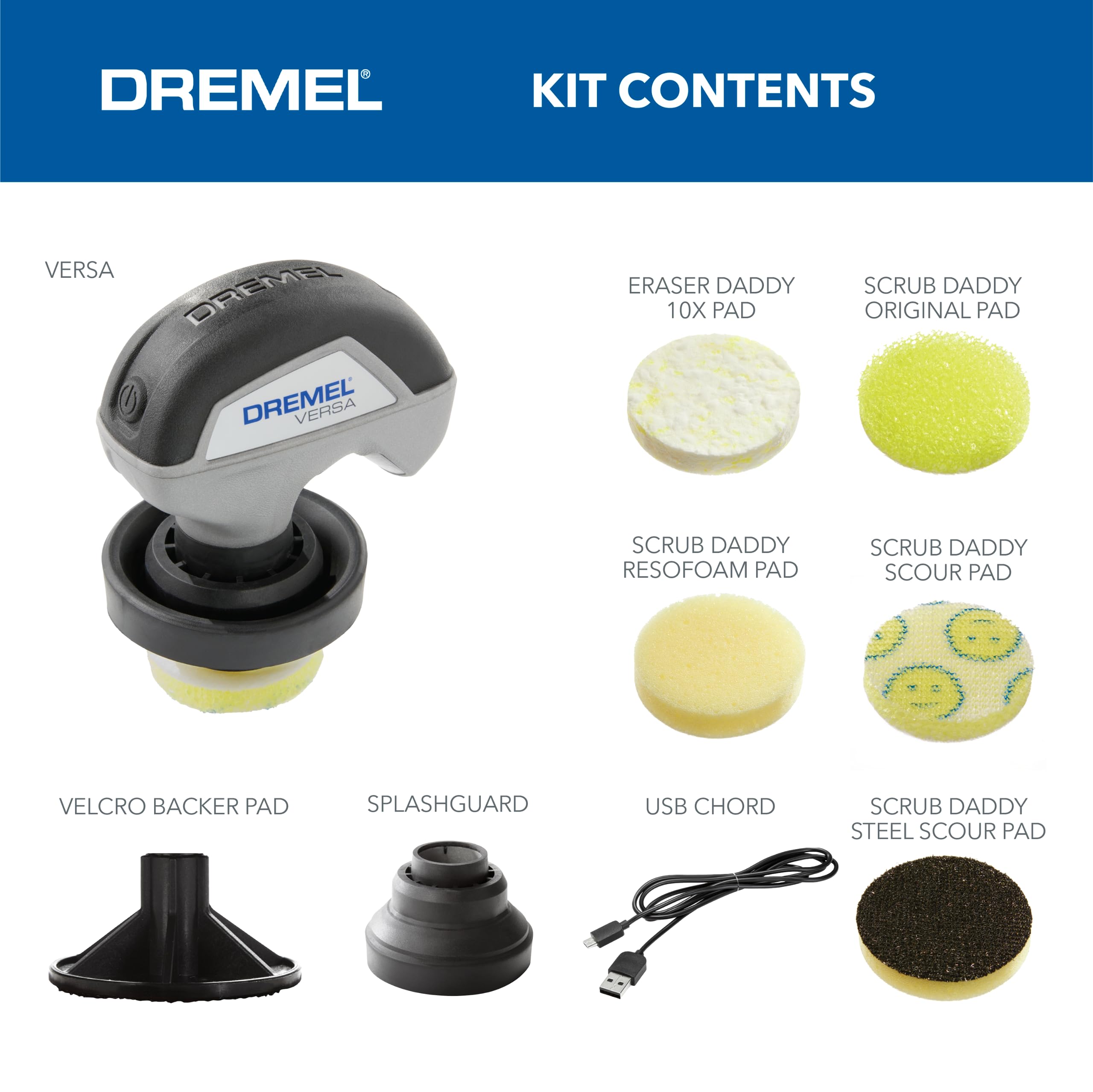 Foto 3 pulgar | Kit de Fregado Eléctrico Dremel Versa PC10-07 con 5 Almohadillas Scrub Daddy - Venta Internacional