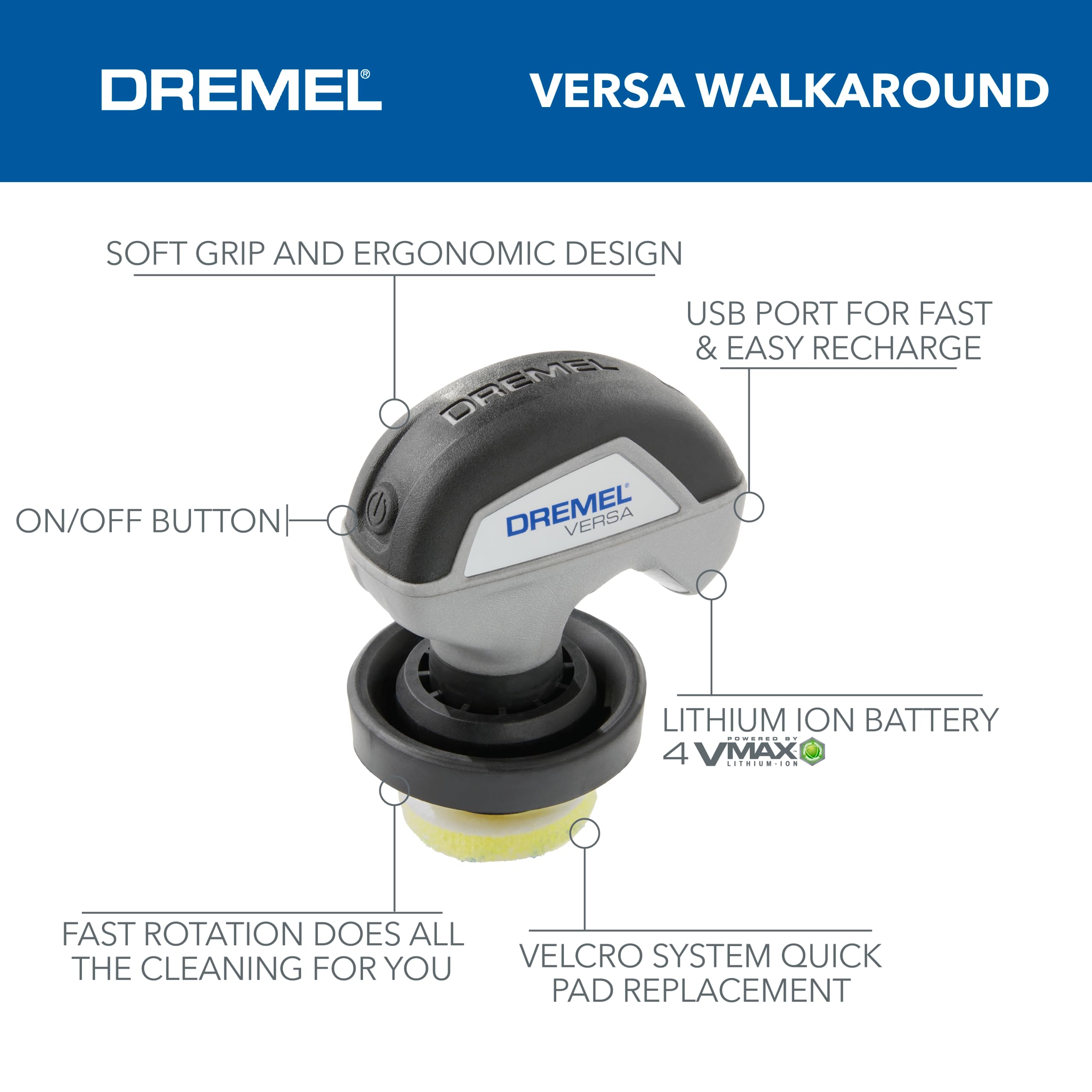 Foto 4 pulgar | Kit de Fregado Eléctrico Dremel Versa PC10-07 con 5 Almohadillas Scrub Daddy - Venta Internacional