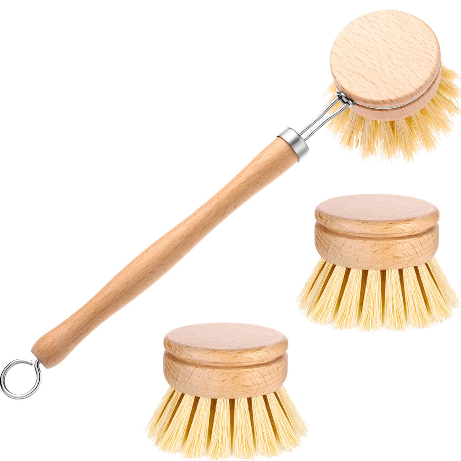 Foto 2 pulgar | Cepillo para Platos Boao con Mango de Madera de Haya y 2 Cabezales de Repuesto - Venta Internacional
