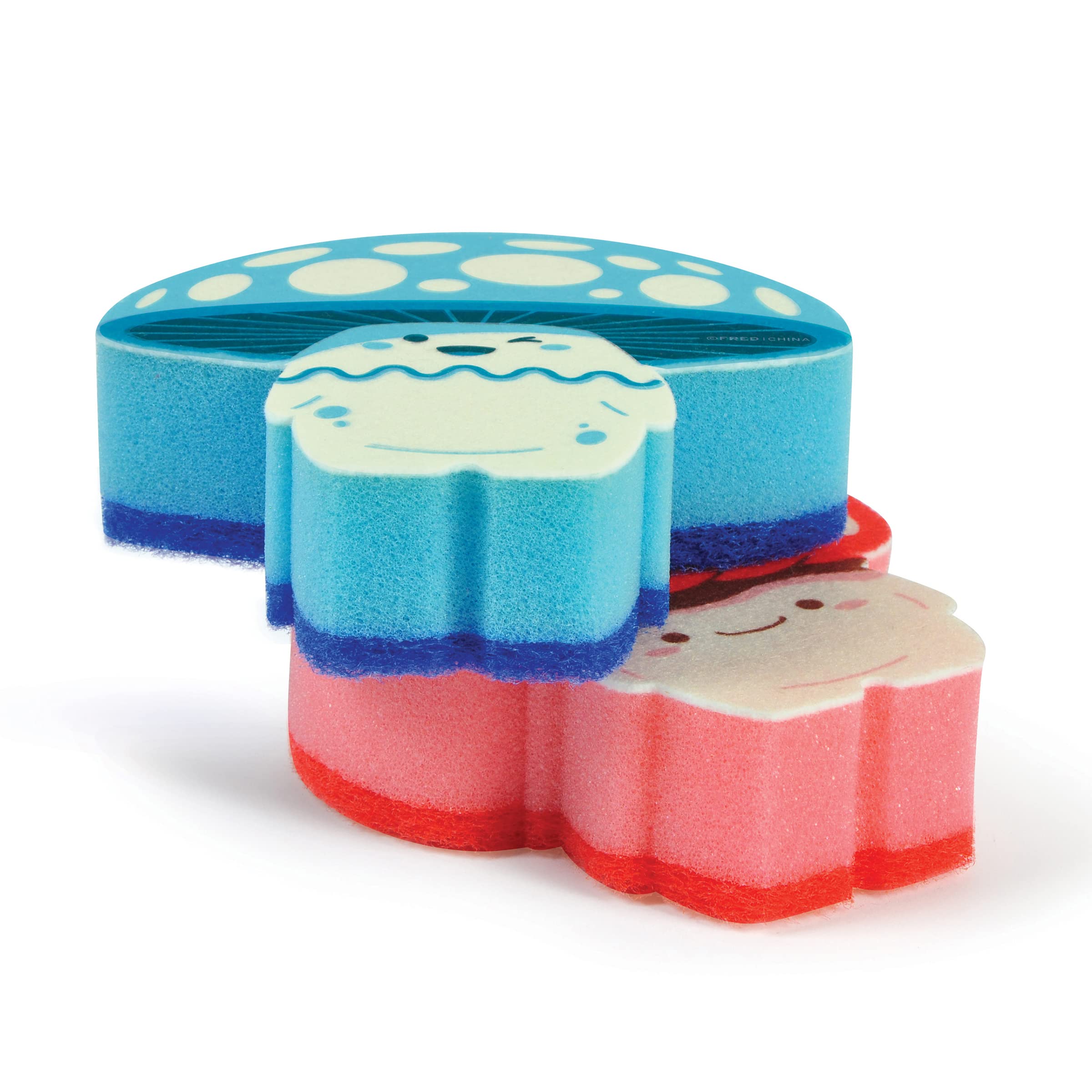 Foto 4 | Esponjas De Cocina Originales Fred Fun Guys Con Forma De Hongos, Juego De 2 - Venta Internacional.