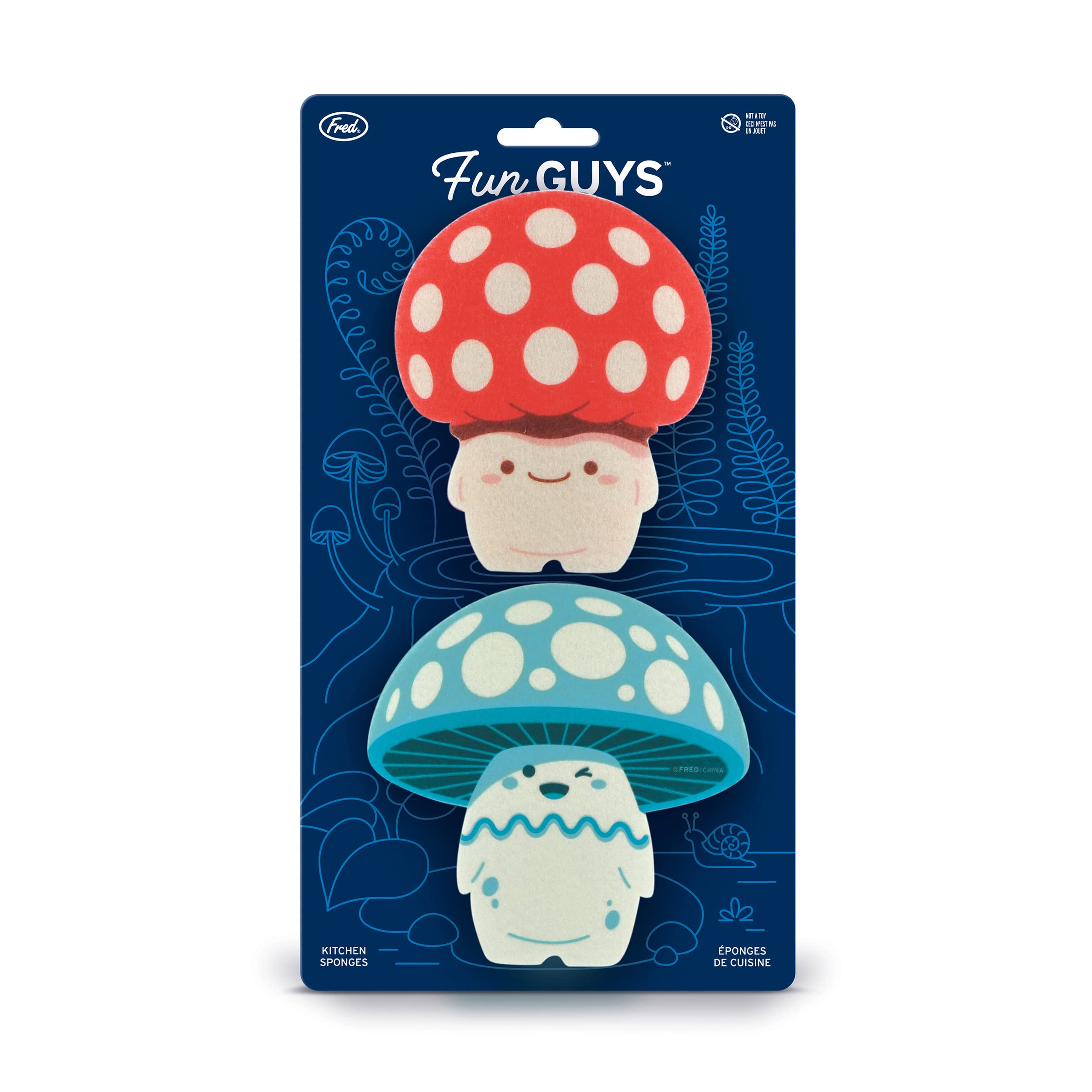 Foto 5 | Esponjas De Cocina Originales Fred Fun Guys Con Forma De Hongos, Juego De 2 - Venta Internacional.