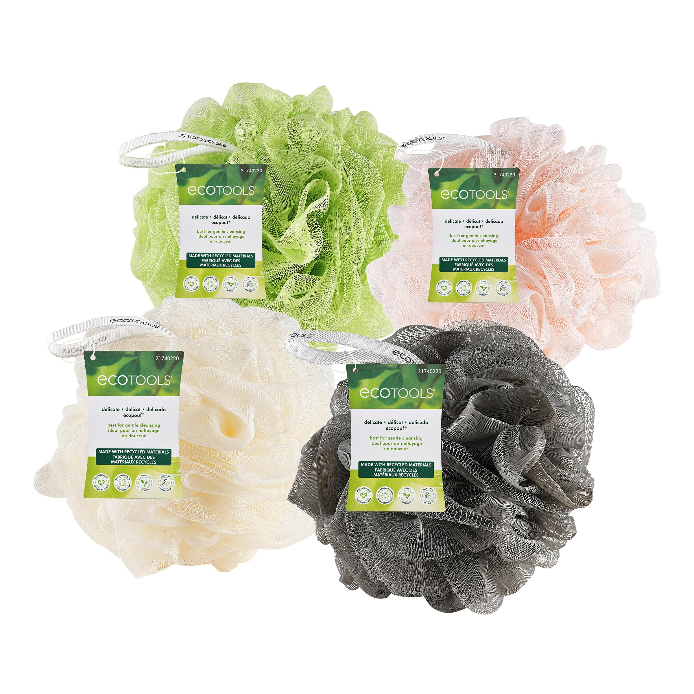 Foto 3 pulgar | Esponja Loofah Ecotools Delicate Ecopouf, Paquete De 4 Unidades, 240 Ml - Venta Internacional.