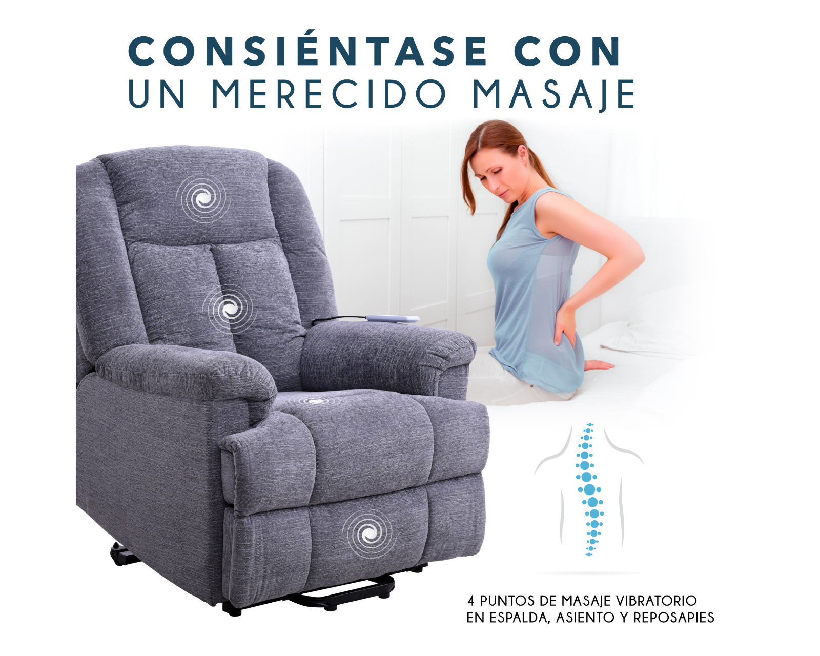 Foto 5 pulgar | Sillón Reclinable Eléctrico Cosmobel Ixia color Gris