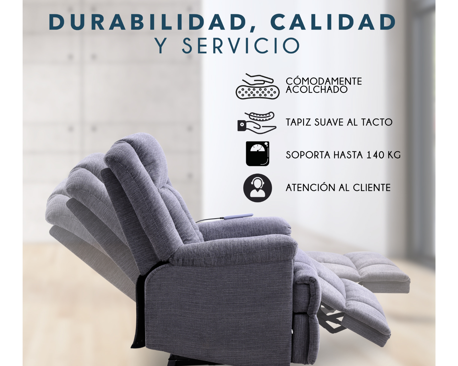 Foto 7 pulgar | Sillón Reclinable Eléctrico Cosmobel Ixia color Gris
