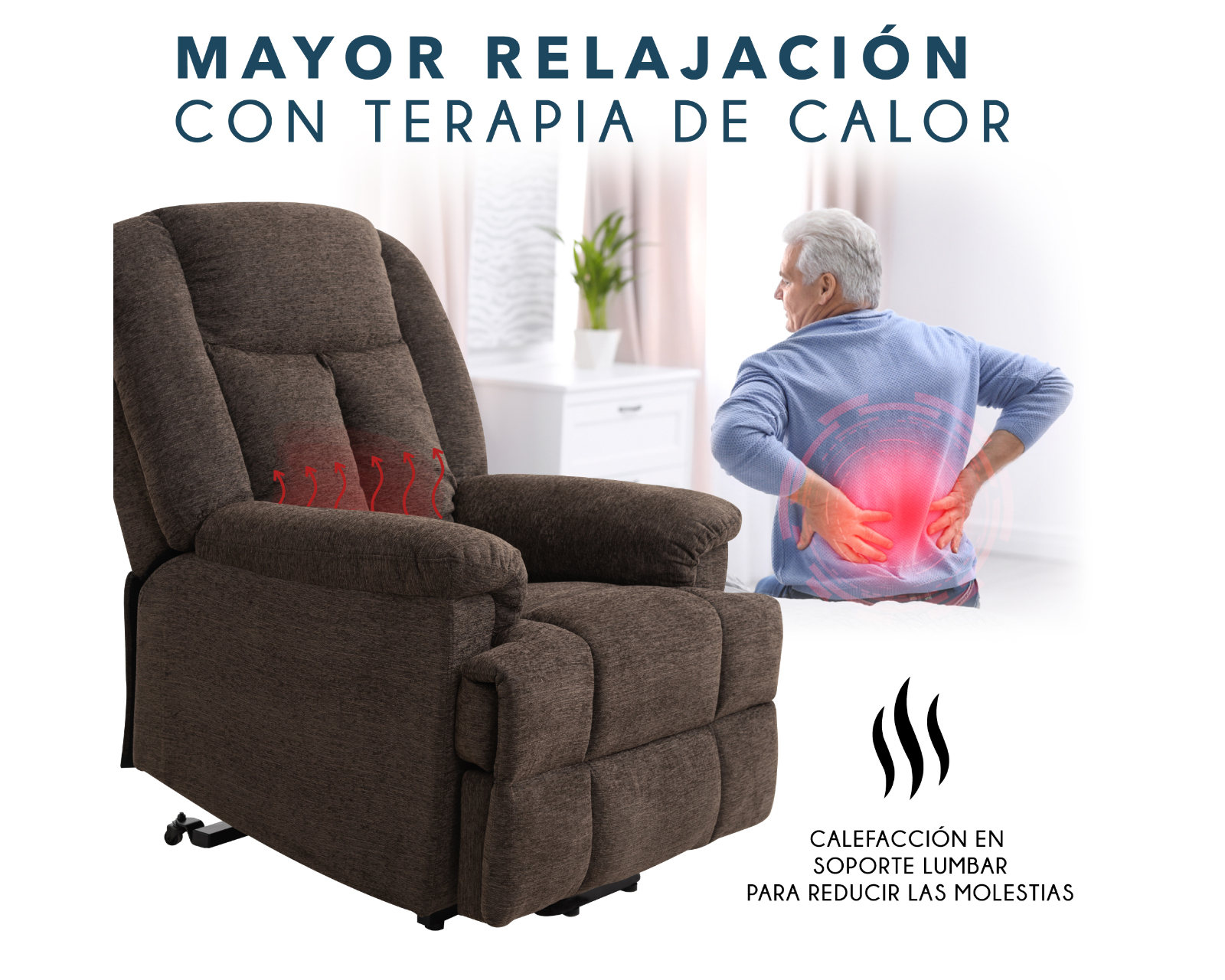 Foto 6 pulgar | Sillón Reclinable Eléctrico Cosmobel Ixia color Café De Tela