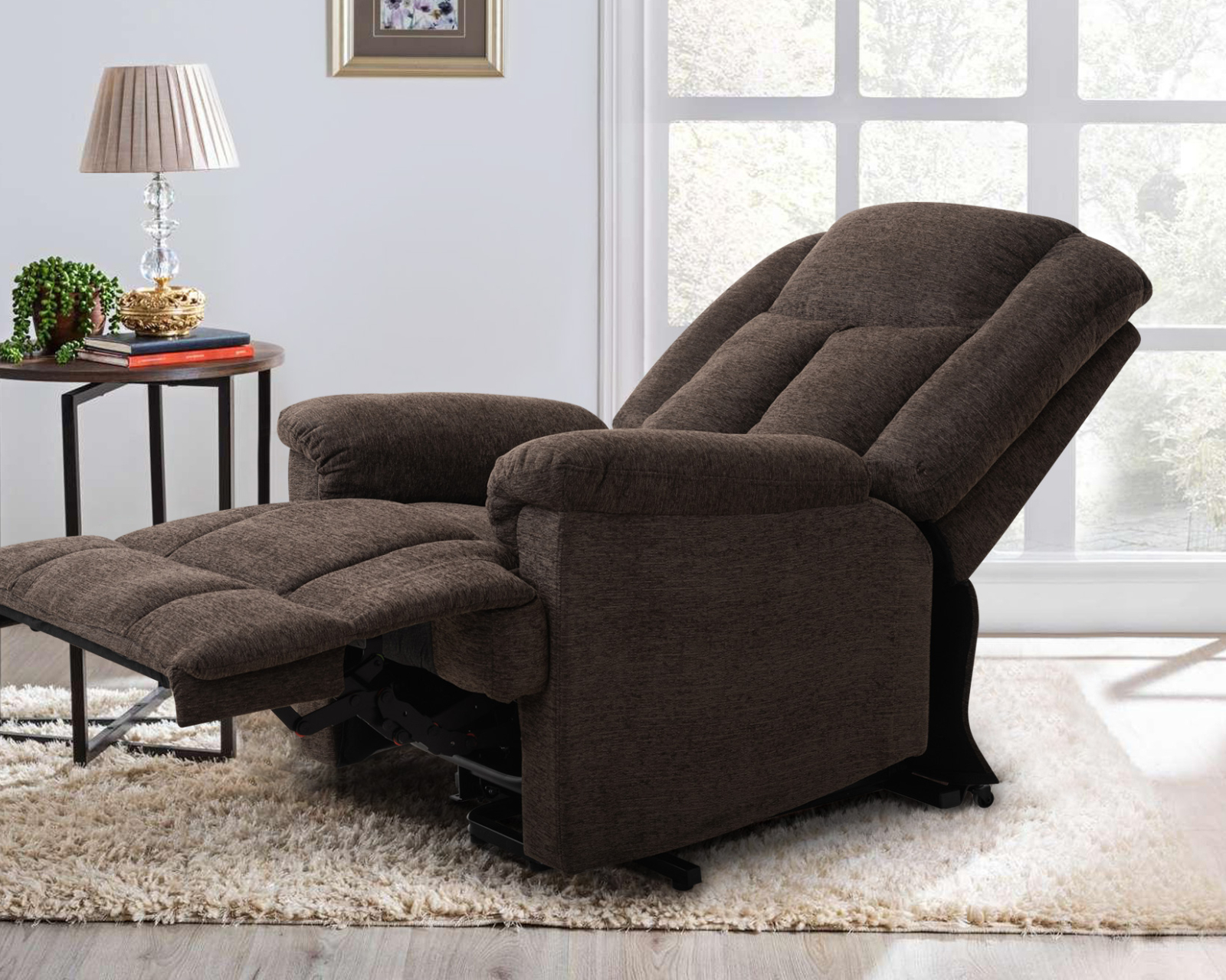 Foto 7 | Sillón Reclinable Eléctrico Cosmobel Ixia color Café De Tela