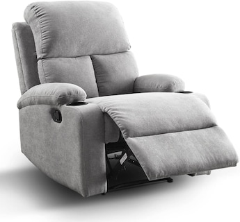 Foto 1 | Sillón Reclinable Manual Brady Gris con Porta Vasos