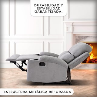 Foto 5 | Sillón Reclinable Manual Brady Gris con Porta Vasos