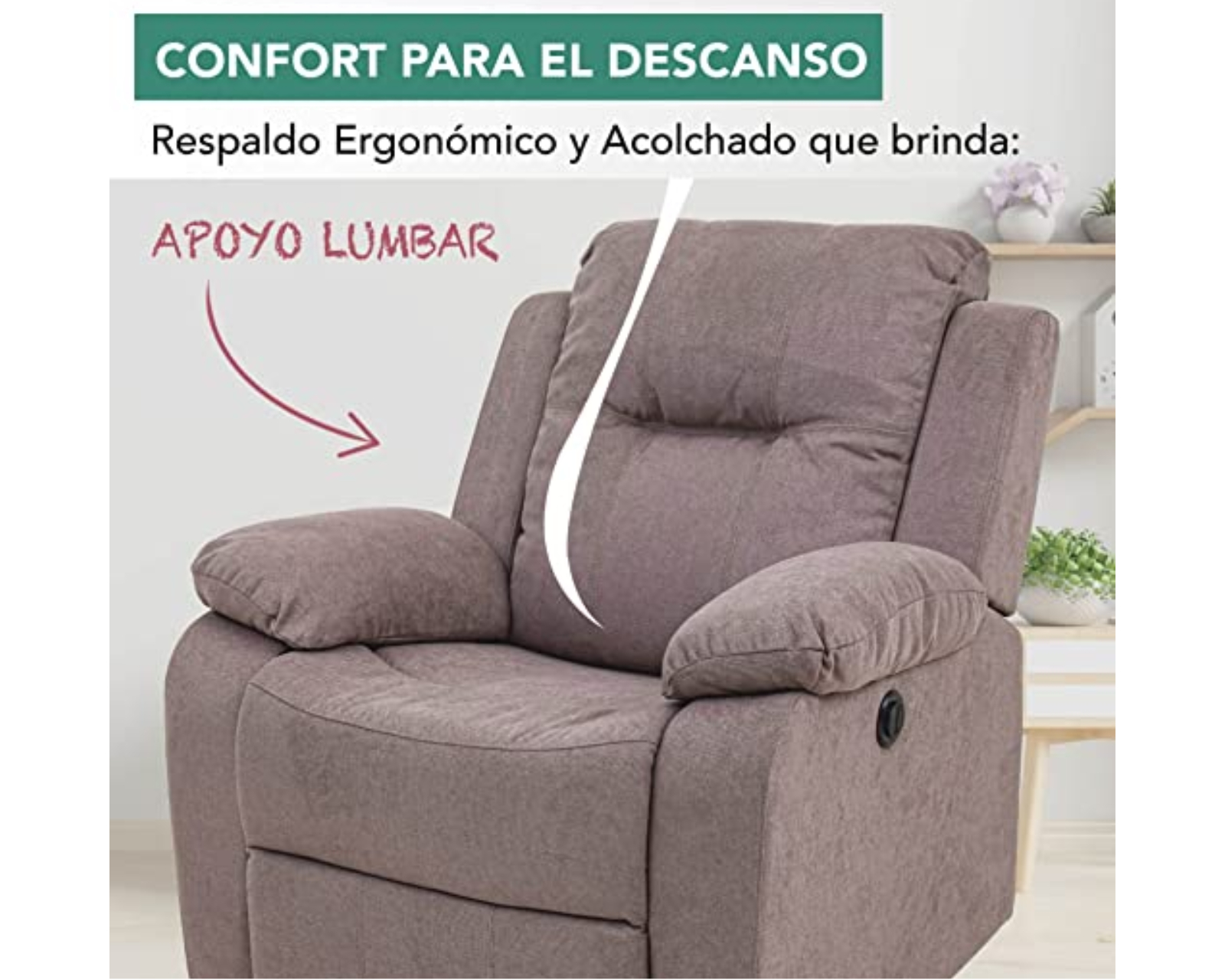 Foto 4 pulgar | Sillón Reclinable Eléctrico Cosmobel Cloe Color Taupe De Tela