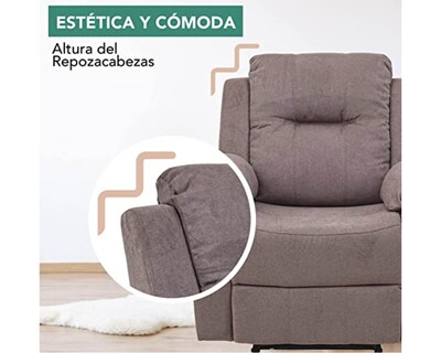 Foto 5 | Sillón Reclinable Eléctrico Cosmobel Cloe Color Taupe De Tela