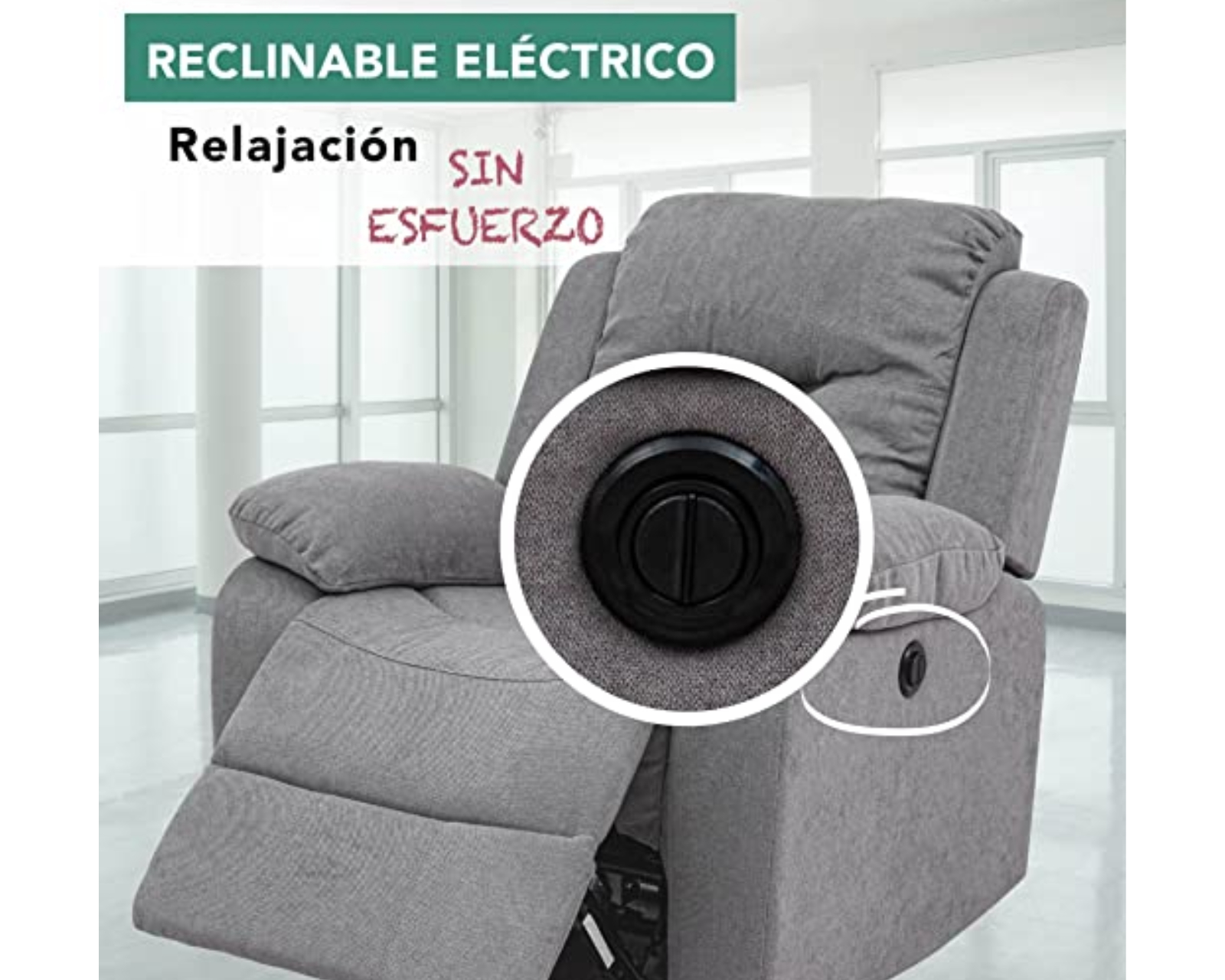 Foto 5 pulgar | Sillón Reclinable Eléctrico Cosmobel Cloe color Gris