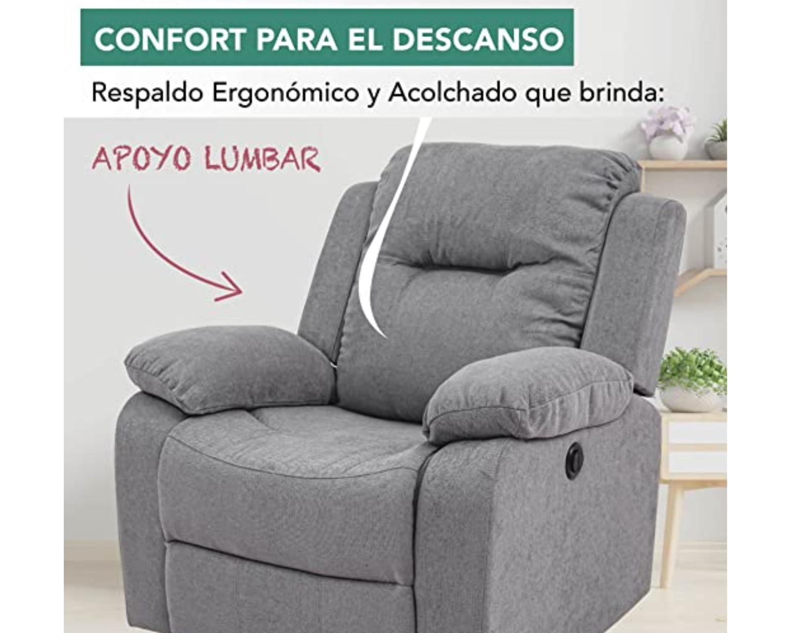 Foto 6 pulgar | Sillón Reclinable Eléctrico Cosmobel Cloe color Gris