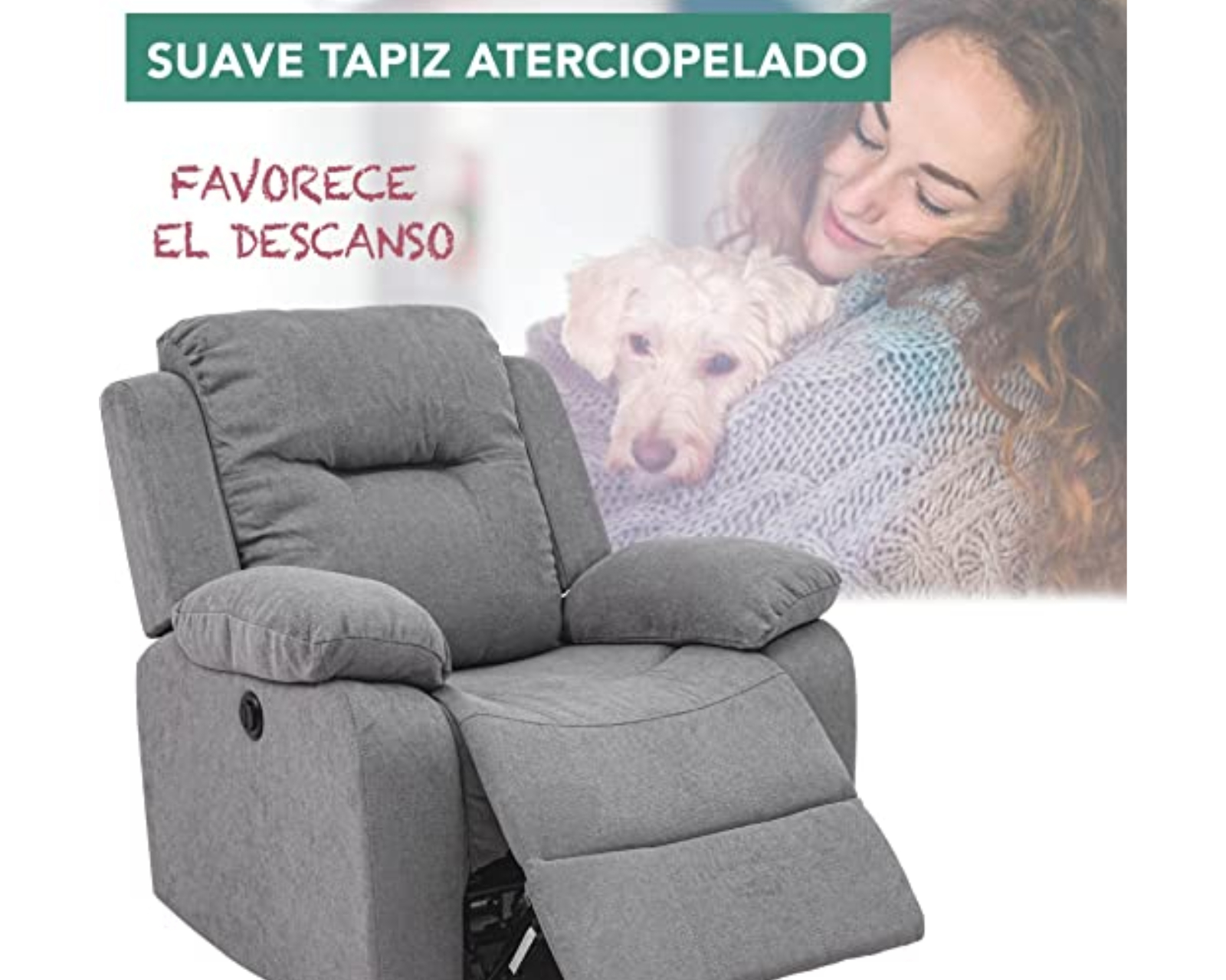 Foto 7 pulgar | Sillón Reclinable Eléctrico Cosmobel Cloe color Gris