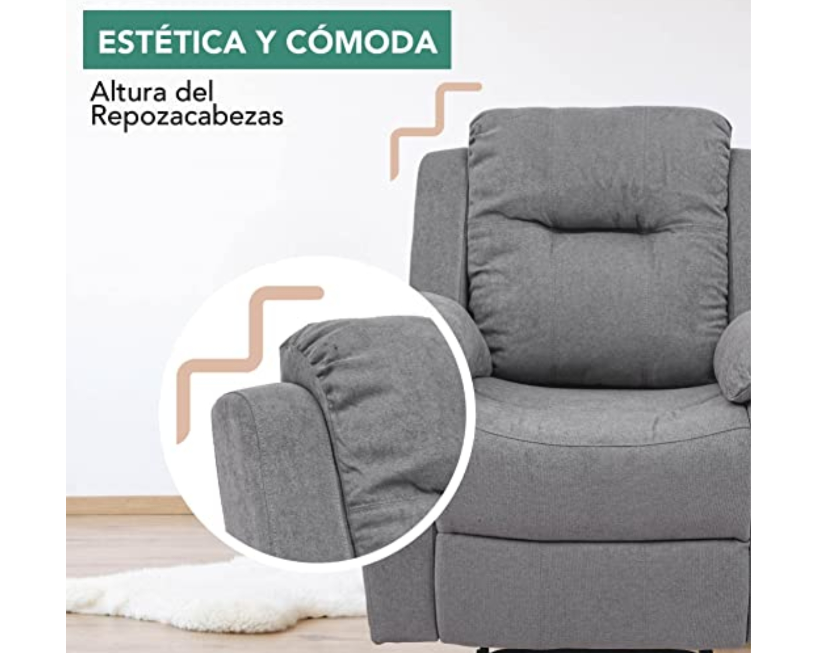 Foto 8 pulgar | Sillón Reclinable Eléctrico Cosmobel Cloe color Gris