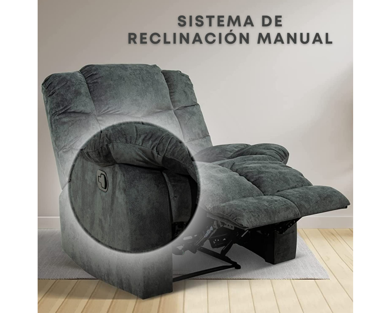 Foto 4 | Sillón Reclinable Cosmobel Ethan color Gris