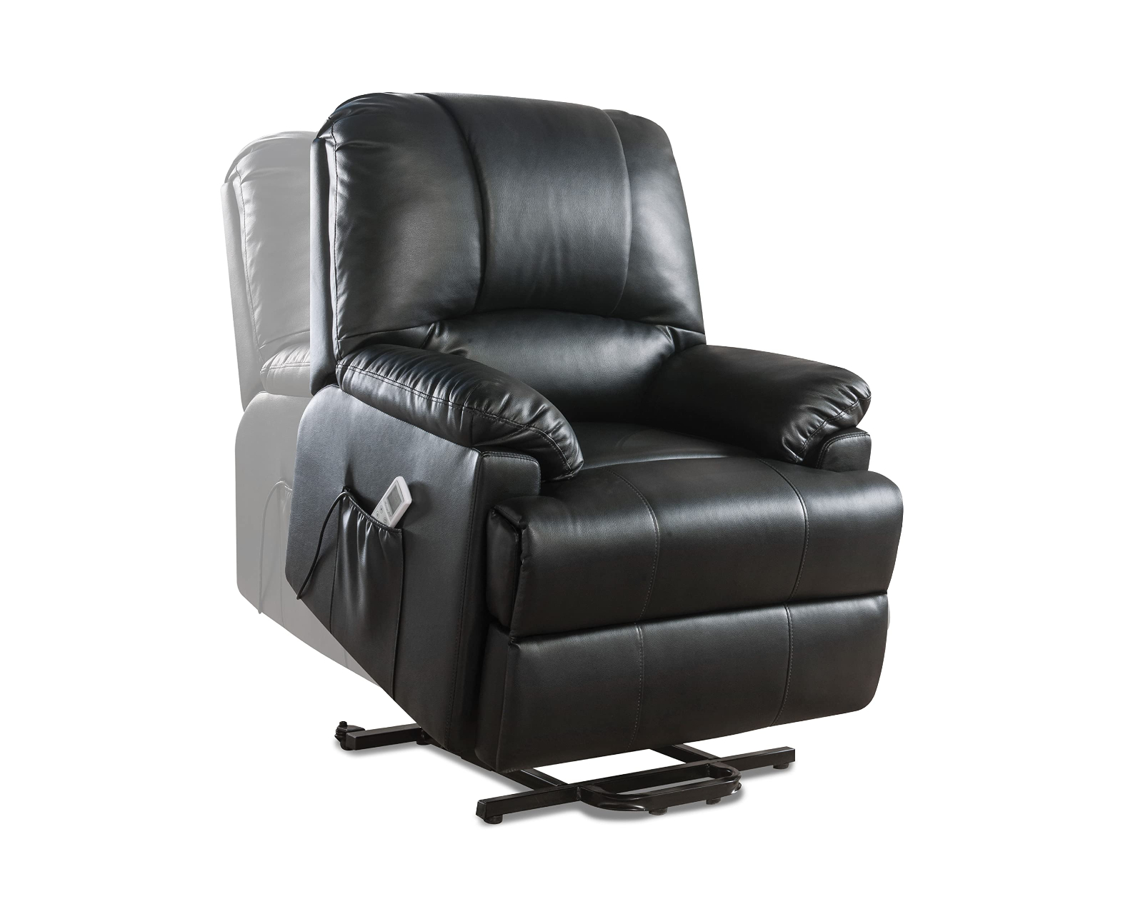 Foto 2 pulgar | Sillón Reclinable Eléctrico Cosmobel Ixora color Negro de Vinipiel