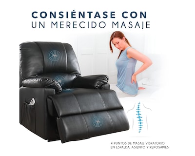 Foto 3 | Sillón Reclinable Eléctrico Cosmobel Ixora color Negro de Vinipiel