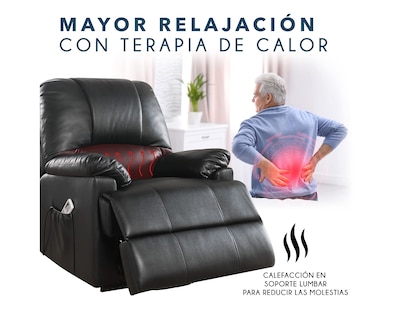 Foto 4 | Sillón Reclinable Eléctrico Cosmobel Ixora color Negro de Vinipiel