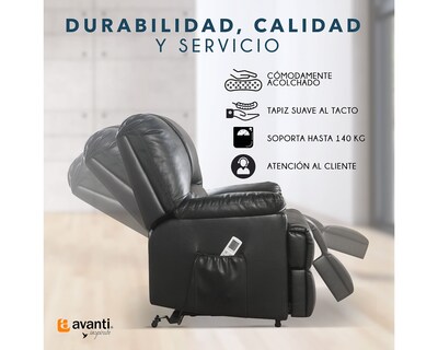 Foto 6 | Sillón Reclinable Eléctrico Cosmobel Ixora color Negro de Vinipiel