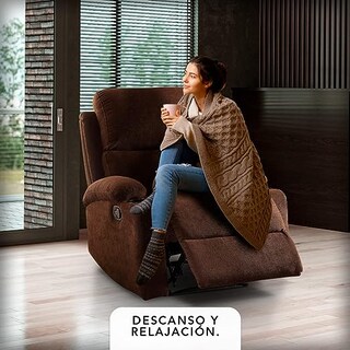 Foto 4 | Sillón Reclinable Cosmobel Brady Color Café de Tela