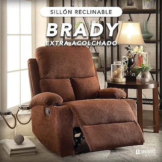 Foto 5 | Sillón Reclinable Cosmobel Brady Color Café de Tela
