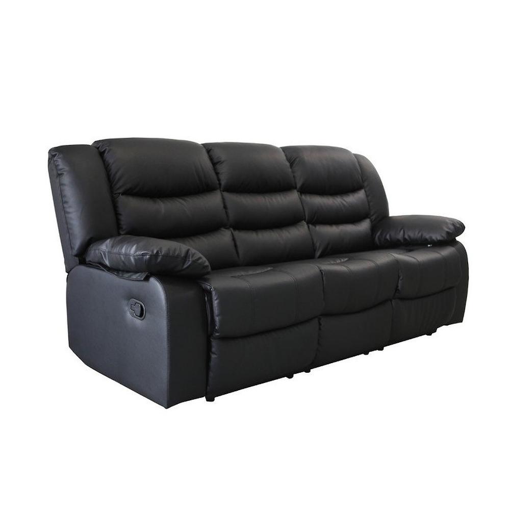 Sillón Reposet Reclinable Midtown Concept Negro 3 Personas