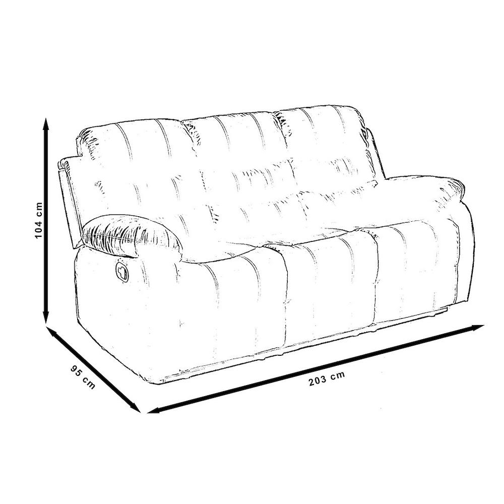 Foto 5 pulgar | Sillón Reposet Reclinable Midtown Concept Negro 3 Personas