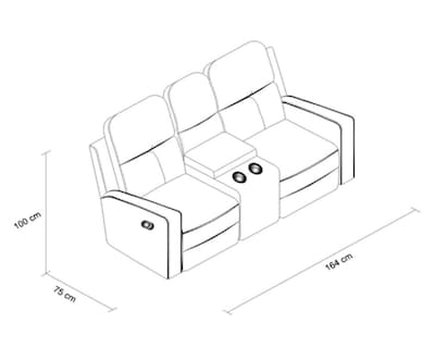 Foto 8 | Love Seat Reclinable Easy Living Moon Gris Oxford