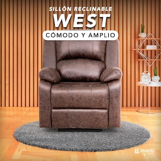 Foto 4 | Sillón Reclinable Manual West de Tela color Café