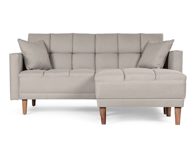 Foto 2 | Sala Modular Sofá Cama Reversible de Lino Gris Claro Mykolo Makora