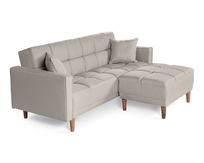Foto 3 | Sala Modular Sofá Cama Reversible de Lino Gris Claro Mykolo Makora
