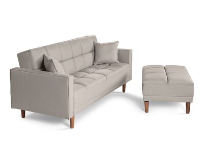 Foto 4 | Sala Modular Sofá Cama Reversible de Lino Gris Claro Mykolo Makora