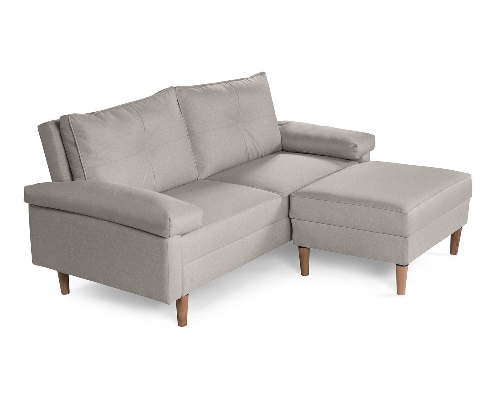Foto 3 | Sala Modular Sofá Cama Reversible de Lino Gris Claro Modelo Cassanova Makora