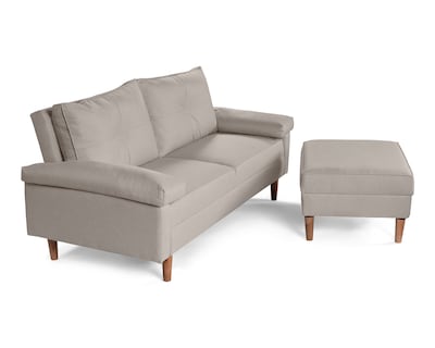 Foto 4 | Sala Modular Sofá Cama Reversible de Lino Gris Claro Modelo Cassanova Makora