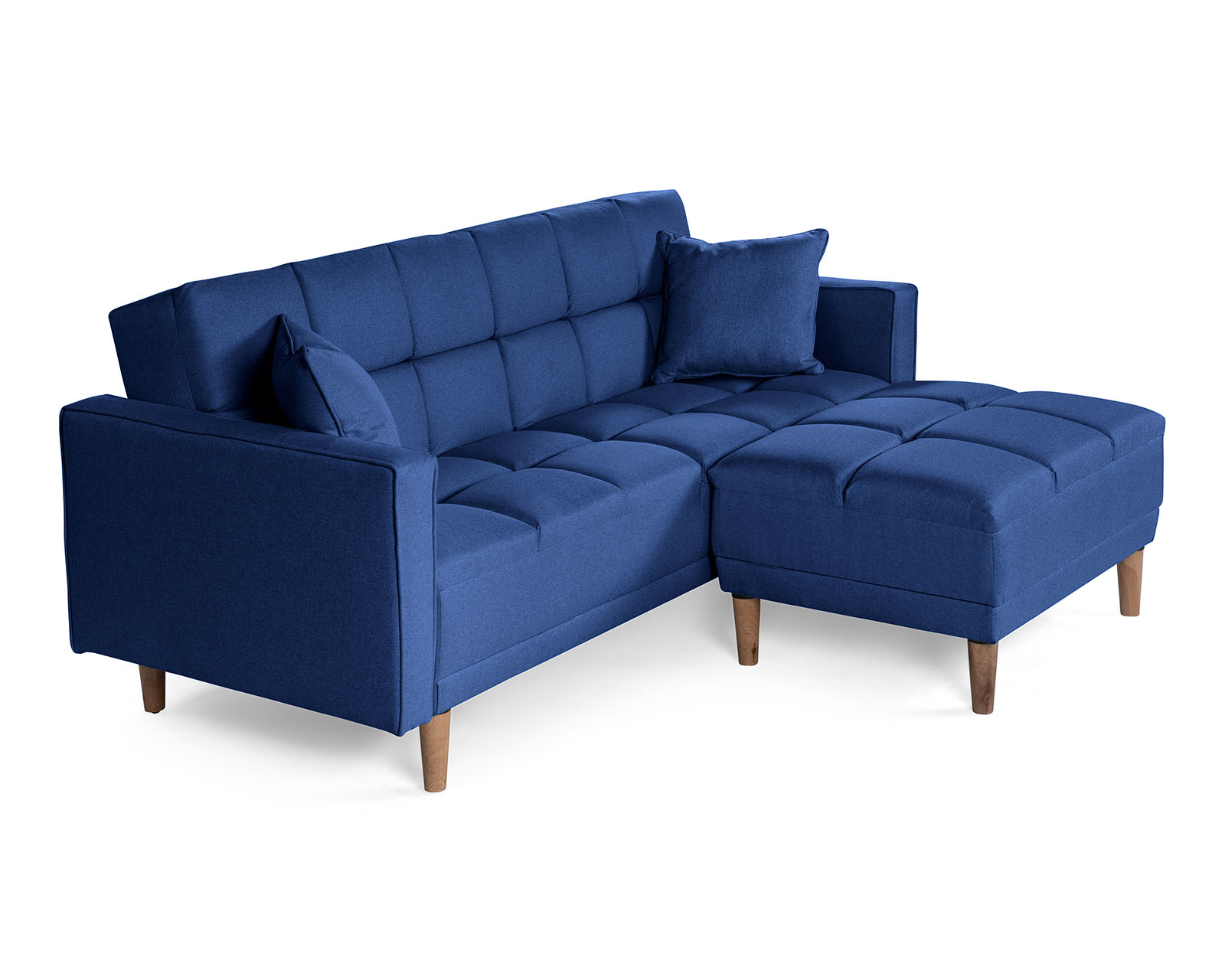 Foto 4 pulgar | Sala Modular Sofá Cama Reversible de Lino Azul Mykolo Makora