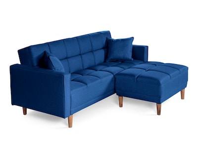 Foto 3 | Sala Modular Sofá Cama Reversible de Lino Azul Mykolo Makora