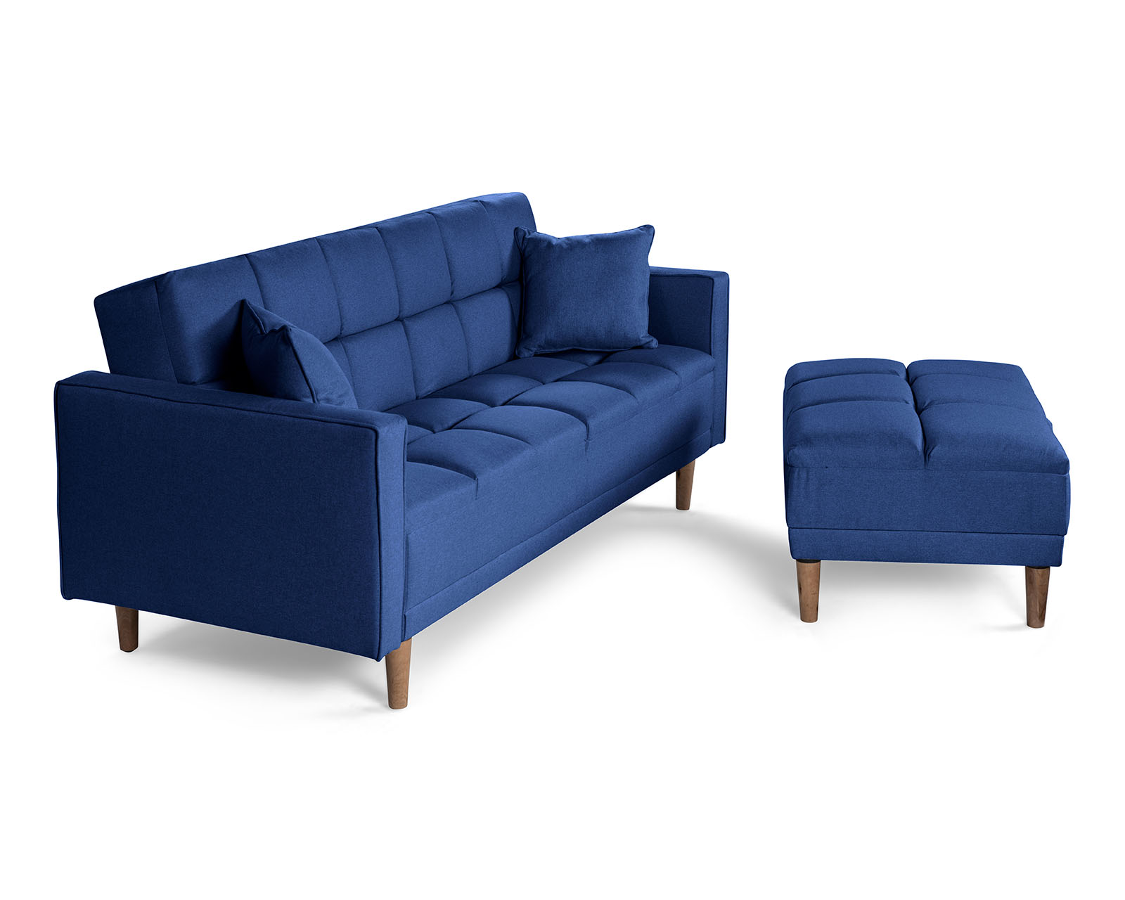 Foto 5 pulgar | Sala Modular Sofá Cama Reversible de Lino Azul Mykolo Makora