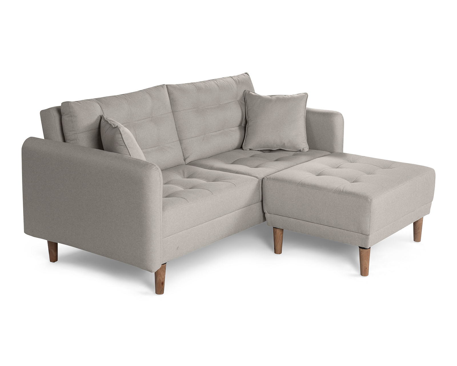 Foto 3 | Sala Modular Sofá Cama Reversible de Lino Gris Claro Modelo Cinnamon Makora