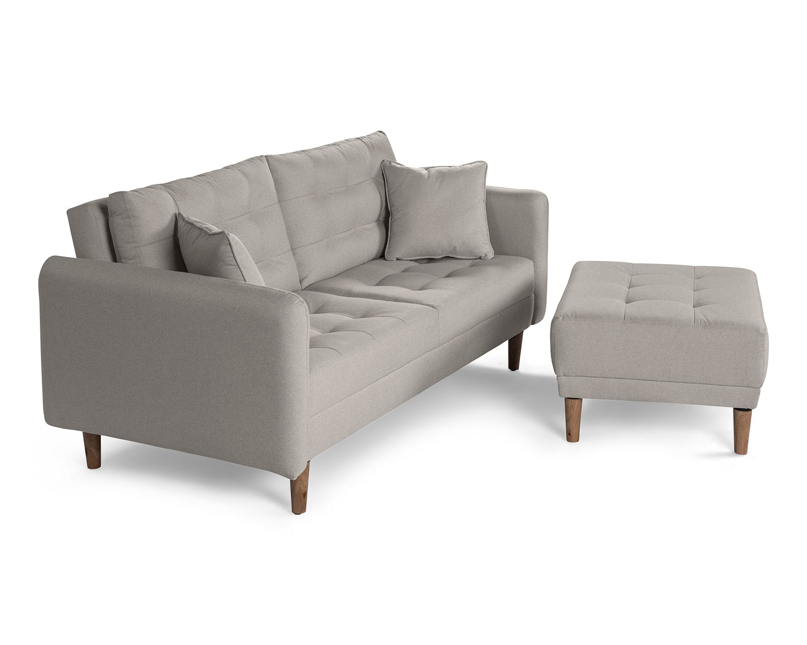 Foto 5 pulgar | Sala Modular Sofá Cama Reversible de Lino Gris Claro Modelo Cinnamon Makora
