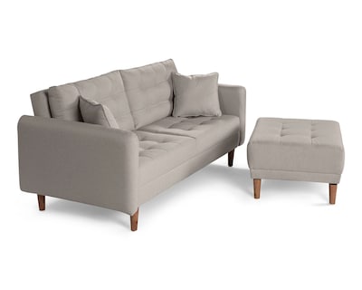 Foto 4 | Sala Modular Sofá Cama Reversible de Lino Gris Claro Modelo Cinnamon Makora