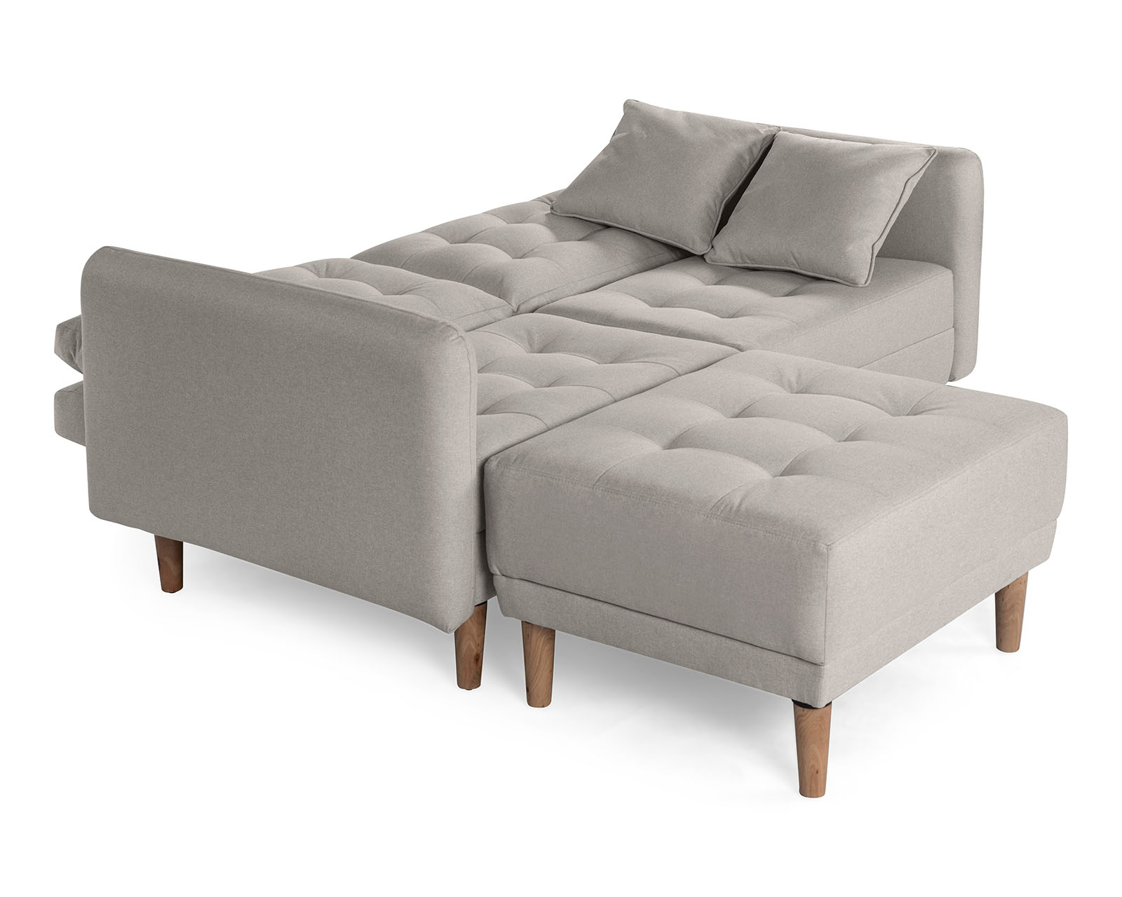 Foto 5 | Sala Modular Sofá Cama Reversible de Lino Gris Claro Modelo Cinnamon Makora