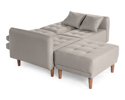 Foto 5 | Sala Modular Sofá Cama Reversible de Lino Gris Claro Modelo Cinnamon Makora