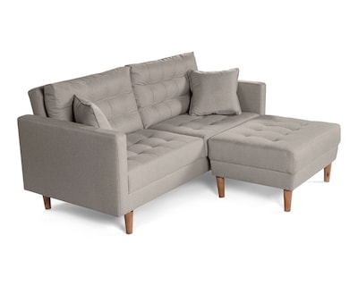 Foto 3 | Sala Modular Sofá Cama Reversible de Lino Gris Claro Modelo Jerome