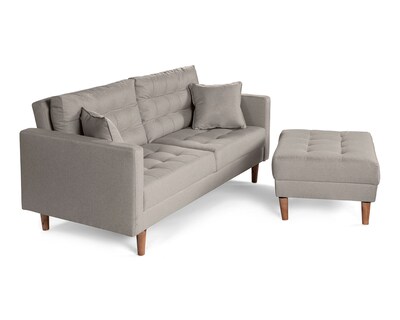 Foto 4 | Sala Modular Sofá Cama Reversible de Lino Gris Claro Modelo Jerome