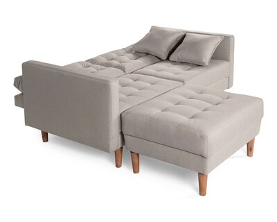 Foto 5 | Sala Modular Sofá Cama Reversible de Lino Gris Claro Modelo Jerome