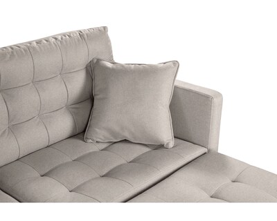 Foto 6 | Sala Modular Sofá Cama Reversible de Lino Gris Claro Modelo Jerome