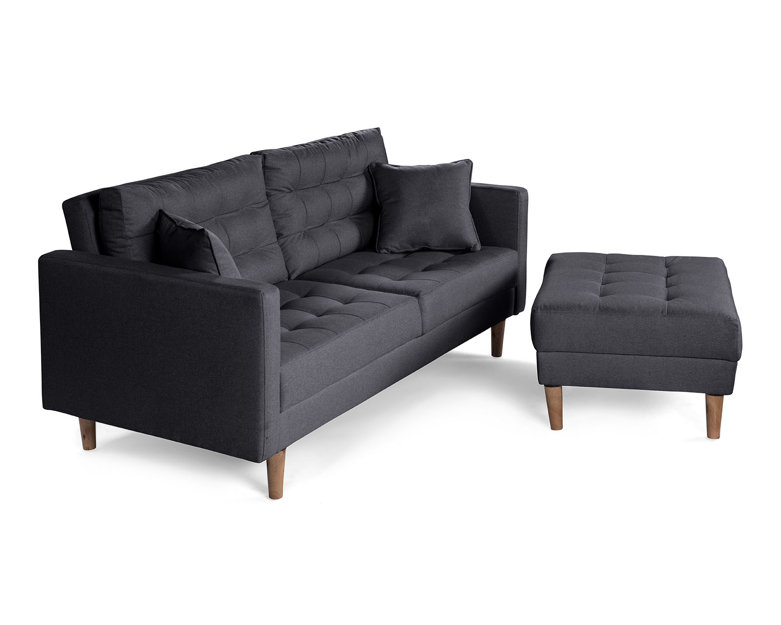 Foto 4 pulgar | Sala Modular Sofá Cama Reversible de Lino Gris Oxford Modelo Jerome