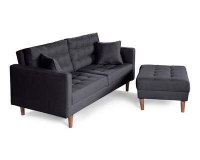 Foto 3 | Sala Modular Sofá Cama Reversible de Lino Gris Oxford Modelo Jerome