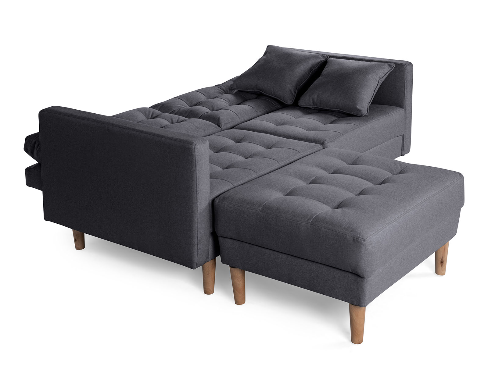 Foto 6 pulgar | Sala Modular Sofá Cama Reversible de Lino Gris Oxford Modelo Jerome